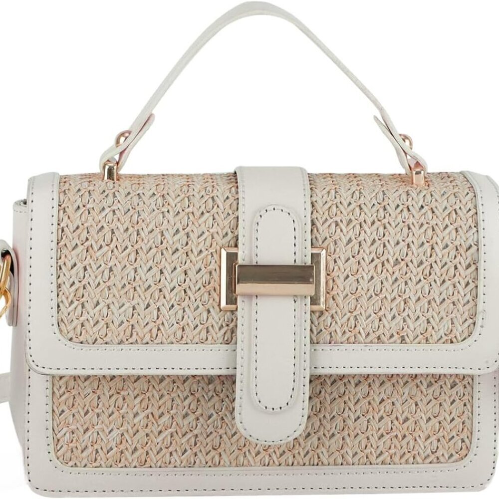 Woven Summer Crossbody Bag for Women Straw Beach Handbag Vacation Purse